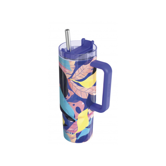 Nerezový termohrnek s brčkem Vibe Midnight Forest 880 ml
