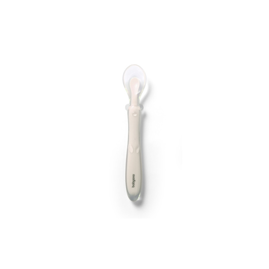 BABYONO Lžička silikonová - beige 6m+