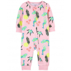 CARTER'S Overal bez nožiček zip Sleep & Play Pink dívka NB/ vel. 56