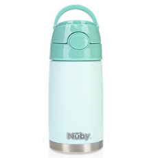 NUBY Termohrnek nerezový s brčkem 300 ml 24m + zelený NUBY Termohrnek nerezový s brčkem 300 ml 24m + zelený