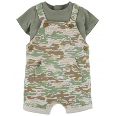 CARTER'S Set 2dílný triko kr. rukáv, kraťasy na kšandy Green Camo chlapec 3m CARTER'S Set 2dílný triko kr. rukáv, kraťasy na kšandy Green Camo chlapec 3m