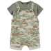 CARTER'S Set 2dílný triko kr. rukáv, kraťasy na kšandy Green Camo chlapec 3m