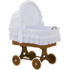 Scarlett Proutěný košík na miminko s boudičkou Scarlett Martin - bílá