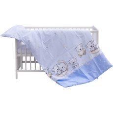 Levná postýlka s vyndavacími příčkami - bílá - 120x60 cm s výbavou Toro Barva soupravy: Toro modrá