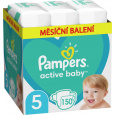 PAMPERS Active Baby Pleny jednorázové 5 (11-16 kg) 150 ks - MĚSÍČNÍ ZÁSOBA