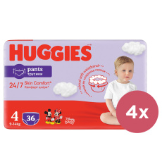 HUGGIES® Pants Kalhotky plenkové jednorázové 4 (9-14 kg) 144 ks - MĚSÍČNÍ ZÁSOBA