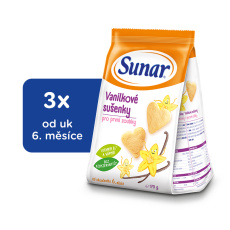 3x SUNAR Sušenky vanilkové 175 g