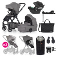 PETITE&MARS SET Kočárek 4v1 ICON Dove Grey XXL RWS + CBX By CYBEX Aton B2 i-Size