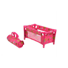 Postýlka pro panenky kov/plast rozkládací v látkové tašce 27x14x10cm v sáčku Postýlka pro panenky kov/plast rozkládací v látkové tašce 27x14x10cm v sáčku