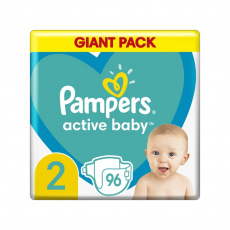 PAMPERS Active Baby 2 (4-8 kg) 96 ks - jednorázové pleny PAMPERS Active Baby 2 (4-8 kg) 96 ks - jednorázové pleny