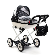 Dětský kočárek pro panenky New Baby COMFORT bílo-černý Dětský kočárek pro panenky New Baby COMFORT bílo-černý