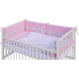 Dětská postýlka se stahovací bočnicí - bílá - 120x60 cm s kompletní výbavou Toro Barva soupravy: Toro růžová