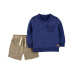 CARTER'S Set 2dílný svetr, kraťasy Blue chlapec 12m