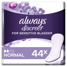 ALWAYS DISCREET Normal Inkontinenční Intimky vhodné také při úniku moči 44 ks ALWAYS DISCREET Normal Inkontinenční Intimky vhodné také při úniku moči 44 ks