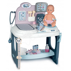 Smoby Zdravotnický pult pro lékaře Baby Care Center elektronický se zvukem a světlem a panenka s 28 doplňky