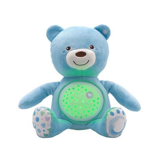 CHICCO Medvídek uspáváček s projektorem a hudbou Baby Bear First Dreams modrá 0m+