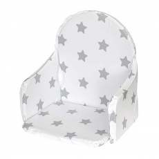 Vložka do dřevěných jídelních židliček typu New Baby Victory bílá hvězdičky šedé Vložka do dřevěných jídelních židliček typu New Baby Victory bílá hvězdičky šedé