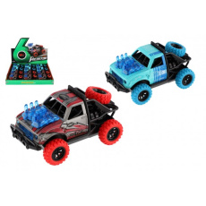 Auto Off-Road plast 11x7cm na baterie se světlem, zvukem na zpětné natažení 2 barvy 12ks v boxu Auto Off-Road plast 11x7cm na baterie se světlem, zvukem na zpětné natažení 2 barvy 12ks v boxu