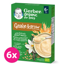 6x GERBER Organic Kaše nemléčná s příchutí vanilky 200 g 6x GERBER Organic Kaše nemléčná s příchutí vanilky 200 g