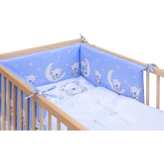 Dětská postýlka s vyndavacími příčkami - přírodní ECO - 120x60 cm s kompletní výbavou Toro Barva soupravy: Toro modrá Dětská postýlka s vyndavacími příčkami - přírodní ECO - 120x60 cm s kompletní výbavou Toro Barva soupravy: Toro modrá