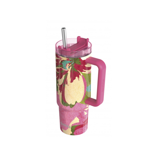 Nerezový termohrnek s brčkem Stream Pink Flambe 950 ml