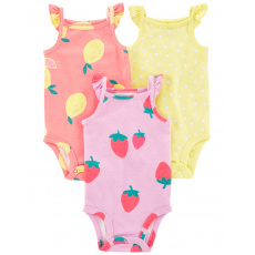 CARTER'S Body na ramínka Dots Fruit holka 3ks 3m CARTER'S Body na ramínka Dots Fruit holka 3ks 3m
