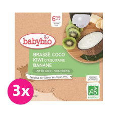 3x BABYBIO Svačinka s kokosovým mlékem - kiwi a banán 4x85 g 3x BABYBIO Svačinka s kokosovým mlékem - kiwi a banán 4x85 g