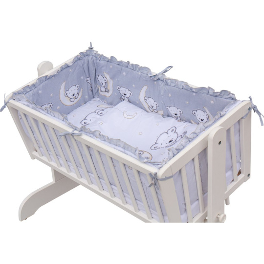 Scarlett Dětská kolébka bílá - 90x41cm s kompletní výbavou Toro Barva soupravy: Toro šedá Scarlett Dětská kolébka bílá - 90x41cm s kompletní výbavou Toro Barva soupravy: Toro šedá