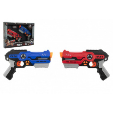 Pistole 2ks laser game plast 25cm na baterie se zvukem a se světlem v krabici 46x33x6cm Pistole 2ks laser game plast 25cm na baterie se zvukem a se světlem v krabici 46x33x6cm