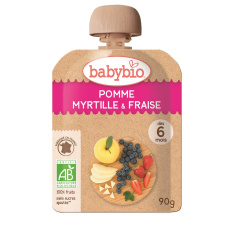 BABYBIO Kapsička Jablko borůvky jahody 90 g