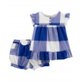 CARTER'S Set 2dílný šaty, kraťasy Blue White holka 3m