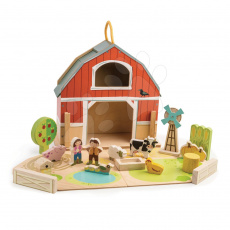 Tender Leaf Toys Dřevěná farma s traktorem Little Barn 17 doplňků s postavičkami a zvířátky Tender Leaf Toys Dřevěná farma s traktorem Little Barn 17 doplňků s postavičkami a zvířátky