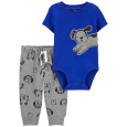 CARTER'S Set 2dílný body kr. rukáv, tepláky Blue Dog kluk 3m