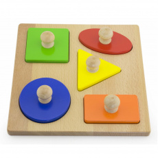 Dřevěné vkládací puzzle razítka Viga Tvary Dřevěné vkládací puzzle razítka Viga Tvary
