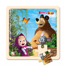BINO Máša a medvěd puzzle s myškou 20x20 cm BINO Máša a medvěd puzzle s myškou 20x20 cm