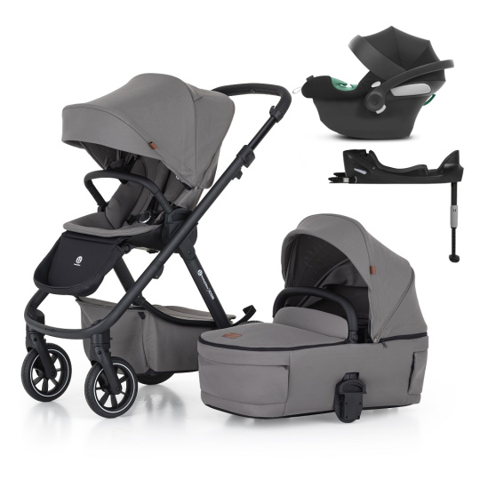 PETITE&MARS SET Kočárek 4v1 ICON Dove Grey LITE RWS + CYBEX Aton B2 i-Size