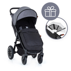 PETITE&MARS Kočárek Street+ Air Black Ultimate Grey Complete + stříška letní Street+ Summer Silver PETITE&MARS Kočárek Street+ Air Black Ultimate Grey Complete + stříška letní Street+ Summer Silver
