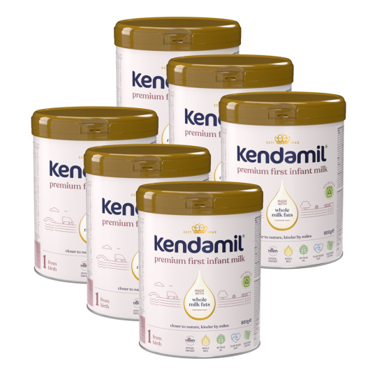 6x KENDAMIL Mléko kojenecké Premium 1 (800 g) 0m+