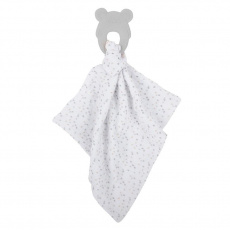 NATTOU Kousátko silikonové bez BPA s bavlněnou dečkou 28 x 28 cm grey NATTOU Kousátko silikonové bez BPA s bavlněnou dečkou 28 x 28 cm grey