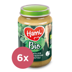 6x HAMI BIO Masozeleninový příkrm Brokolice s pastinákem a krůtou 190 g, 8+