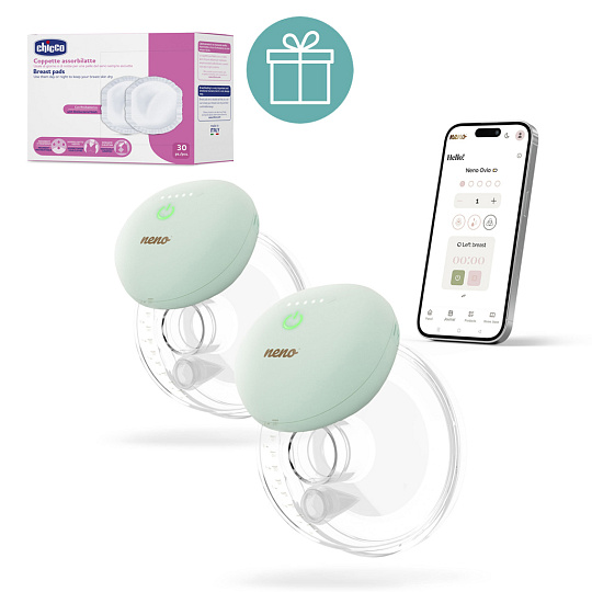 NENO Odsávačka mléka Ovio Twin Duo bezdrátová hands-free + CHICCO Vložky do podprsenky 30ks NENO Odsávačka mléka Ovio Twin Duo bezdrátová hands-free + CHICCO Vložky do podprsenky 30ks