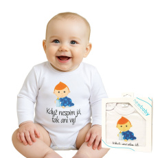 Body s potiskem New Baby Když nespím já, tak ani vy - dárkové balení