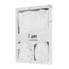 7-dílná kojenecká soupravička do porodnice New Baby I AM bílá 7-dílná kojenecká soupravička do porodnice New Baby I AM bílá