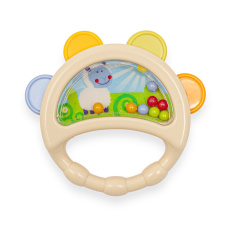 Dětské chrastítko Baby Mix tamburína béžová Dětské chrastítko Baby Mix tamburína béžová