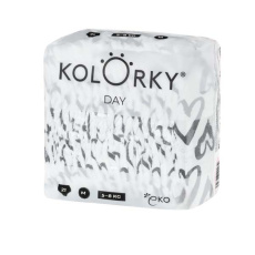 KOLORKY DAY Pleny jednorázové eko, srdce M (5-8 kg) 168 ks - MĚSÍČNÍ ZÁSOBA KOLORKY DAY Pleny jednorázové eko, srdce M (5-8 kg) 168 ks - MĚSÍČNÍ ZÁSOBA