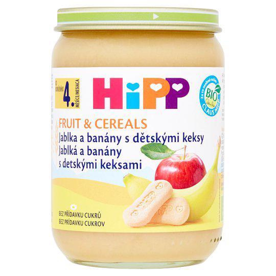 HiPP BIO Jablka a banány s dětskými keksy 190 g