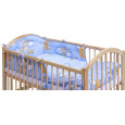 Dětská designová postýlka se stahovací bočnicí - přírodní ECO - 120x60 cm s kompletní výbavou Mráček Barva soupravy: Mráček modrý