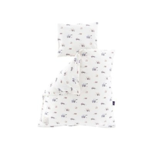 TRÄUMELAND Povlečení do kolébky Jersey 80/80 + 35/40 Little Farm Blau