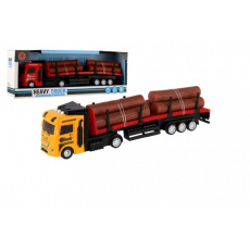 Auto kamion s návěsem plast 30cm na setrvačník na bat. se světlem se zvukem 2 barvy v krab. 35x13x7 Auto kamion s návěsem plast 30cm na setrvačník na bat. se světlem se zvukem 2 barvy v krab. 35x13x7