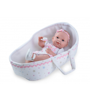 Nines 30400 Baby Recien Nacido CUNA plaváček 37cm holka s taškou Nines 30400 Baby Recien Nacido CUNA plaváček 37cm holka s taškou